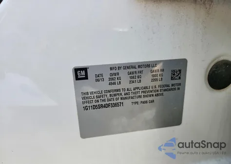 2013 Chevrolet Malibu 1Lt z USA, uszkodzony, nr VIN 1G11D5SR4DF336571